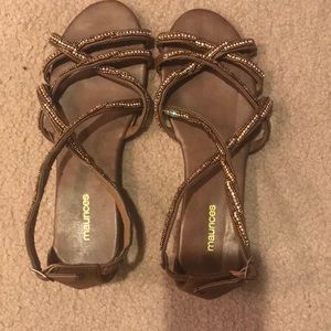 Maurice’s Brown Beaded Sandals